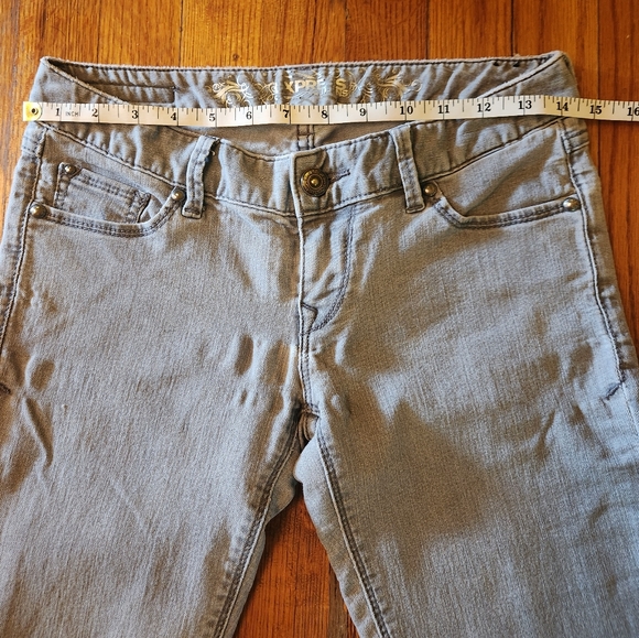 Express Jeans Women's Gray Skinny Low Rise Size 0R - Picture 6 of 7